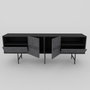 Hanah Home Derin - Soporte de TV Negro y Mármol